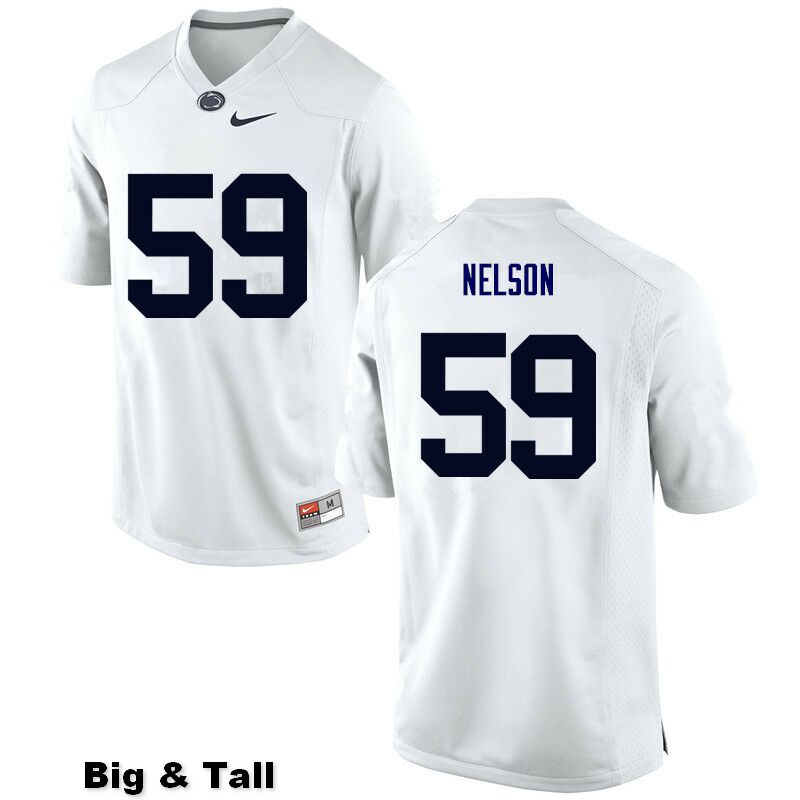 NCAA Nike Men's Penn State Nittany Lions Andrew Nelson #59 College Football Authentic Big & Tall White Stitched Jersey BOQ0498JY